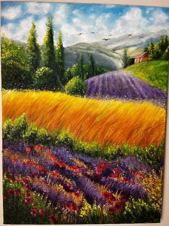 Yağlı boya doğa manzarası