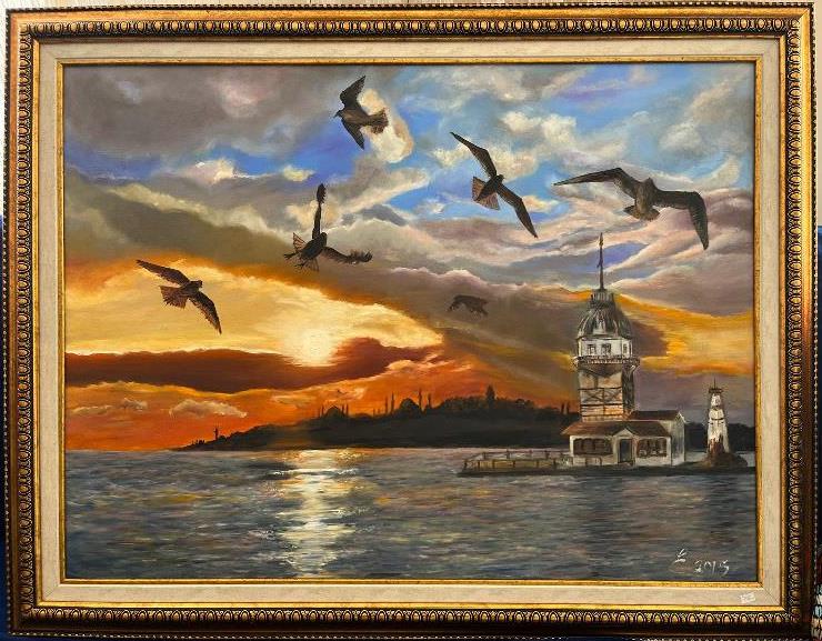 Yağlı boya İstanbul manzarası